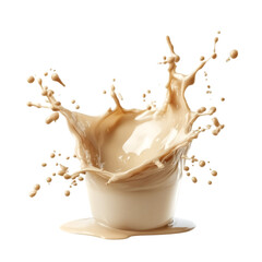 Creamy liquid splashing in a cup delicious beverage