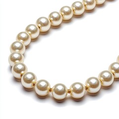 Obraz premium Luxurious White Pearl Necklace with Delicate Gold Accents on Clean Background