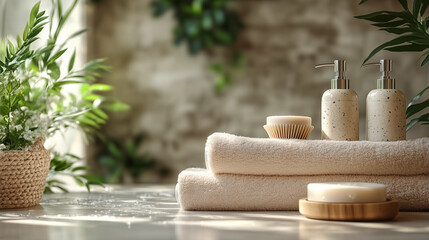 Spa still life with candles and towels