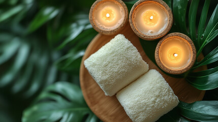 Spa setting with candles
