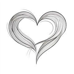 Love heart with feminine energy lines