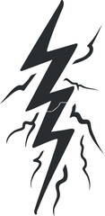 A bold and stylized lightning bolt graphic symbolizing energy and power, suitable for various designs.