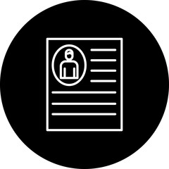 Resume Vector Line Black Circle Icon Design
