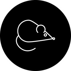Rat  Vector Line Black Circle Icon Design