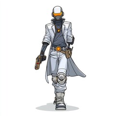 Fototapeta premium futuristic cyberpunk hero illustration