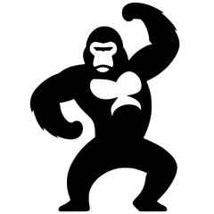 Silhouette of a gorilla in a funny pose © Breck