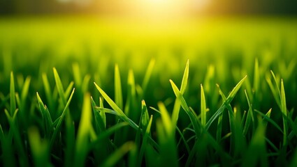Fototapeta premium Fresh Green Grass in Sunlight