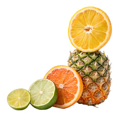 lemon and lime, Citrus fruits slices for advertising, marketing and promotion 