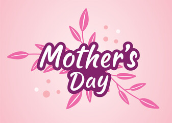 Happy Mother's Day Leaves vector art