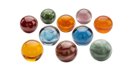 Glass Sphere Collection Vibrant Translucent Orbs for Modern Design Backgrounds.