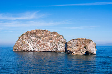 rock formations of los arcos marine park in puerto vallarta mexico