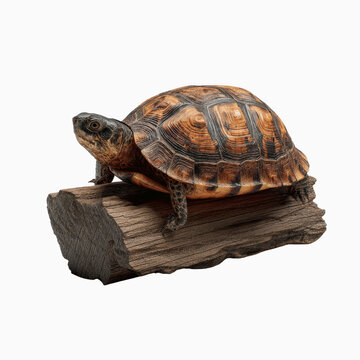 Eastern Box Turtle on Wood Log - Wildlife Photography