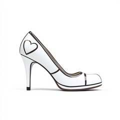 Stylish high-heel shoe with heart