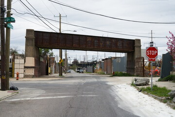 Abandoned Railroad bridge in West Philadelphia on Merion Avenue