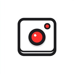 Fototapeta premium Social media live streaming icon with red dot