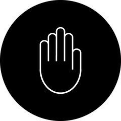 Obraz premium Hand Stop Gesture Vector Line Back Circle Icon Design