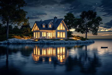 Obraz premium A dream home on a small island.