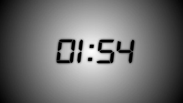 animation of two minutes countdown on transparent background with alpha channel, 2 minutes timer countdown animation, 2 minute timer on Digital stopwatch