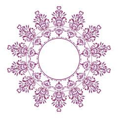 Damask Round Wreath circular ornament floral Abstract pattern, Classic Victorian traditional style, illustration Vintage Design, Flower baroque frames, Luxury  Mandala border, Antique, Moroccan frame