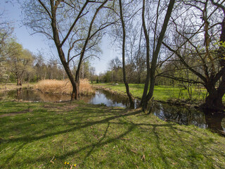 Spring Landscape of South Park in city of Sofia, Bulgaria
