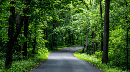 Obraz premium Scenic Winding Forest Path