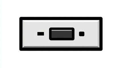 Fototapeta premium Simple rectangular icon, clean and functional design - sign rectangle display button