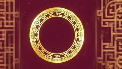 Motion graphic of Golden circle frame with chinese new year, chinese new year and year of the Horse 2026 - Powered by Adobe