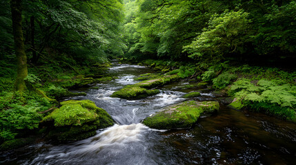 Obraz premium Pixel Art Forest Stream