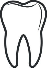 Simple outline of a tooth symbolizing dental health and oral hygiene practices.