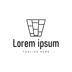 simple floor logo concept with home floor decoration and simple minimalist symbol illustration template