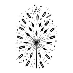 Obraz premium Abstract Black and White Starburst Firework Design