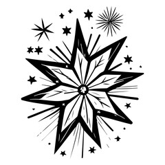 Obraz premium Bold Celestial Starburst Design Element in Black