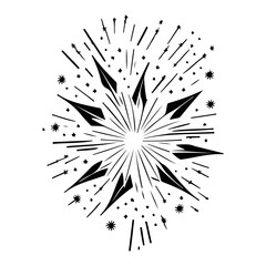 Obraz premium Monochrome Burst of Celestial Elements Isolated