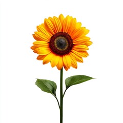 Sunflower with large petals and a thick stem