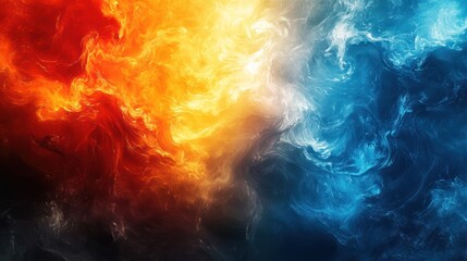 Abstract visual representing the dichotomy of fire and ice interaction