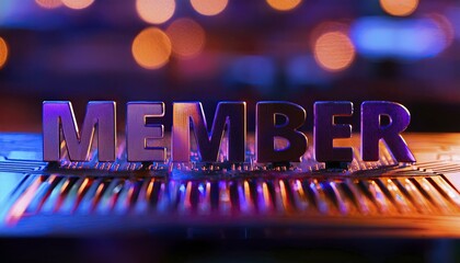 Membership Signage Illuminated with Colorful Lights