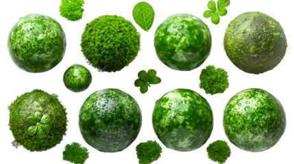 Moss Ball Spheres Spring Botanical Decor, Eco-Friendly Greenery.