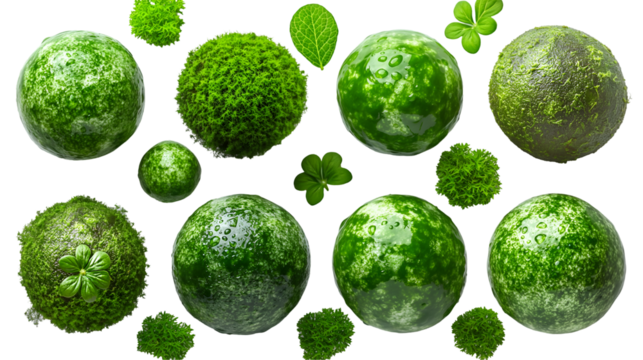 Moss Ball Spheres Spring Botanical Decor, Eco-Friendly Greenery.