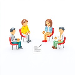 Group of people discussing loan agreement