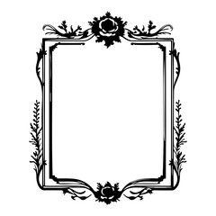 Ornate Floral Frame with Rectangle Shape Design