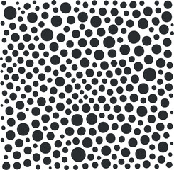 Abstract black and white design featuring overlapping circles in various sizes for a modern pattern.