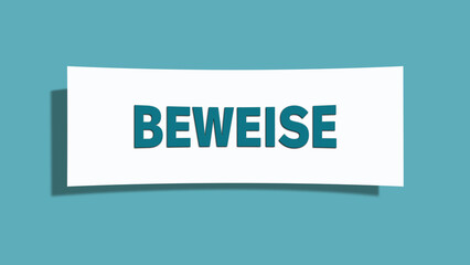 Beweise (Proofs) - A card isolated on light green background.