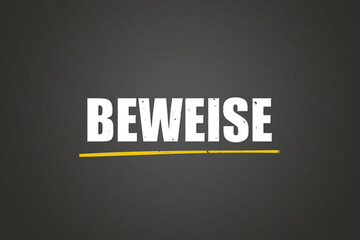 Beweise (Proofs) - A blackboard with white text.