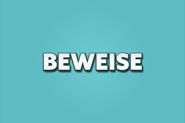 Beweise (Proofs) - A turquoise banner illustration with white text.