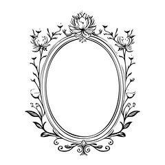 wedding frame ornament vintage illustration sketch hand draw black