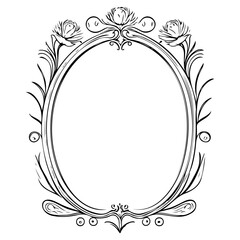 wedding frame ornament vintage illustration sketch hand draw black