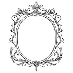 wedding frame ornament vintage illustration sketch hand draw black