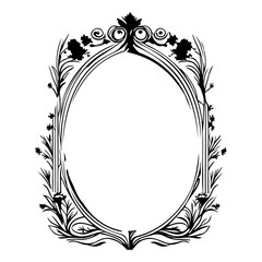 wedding frame ornament vintage illustration sketch hand draw black