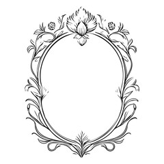 wedding frame ornament vintage illustration sketch hand draw black