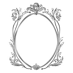 wedding frame ornament vintage illustration sketch hand draw black